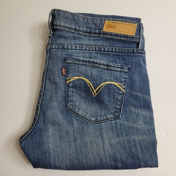 Womens Vintage Levi's Jeans Demi Curve Ultra Low Rise Bootcut Sz 11/30 Short - Picture 1 of 3